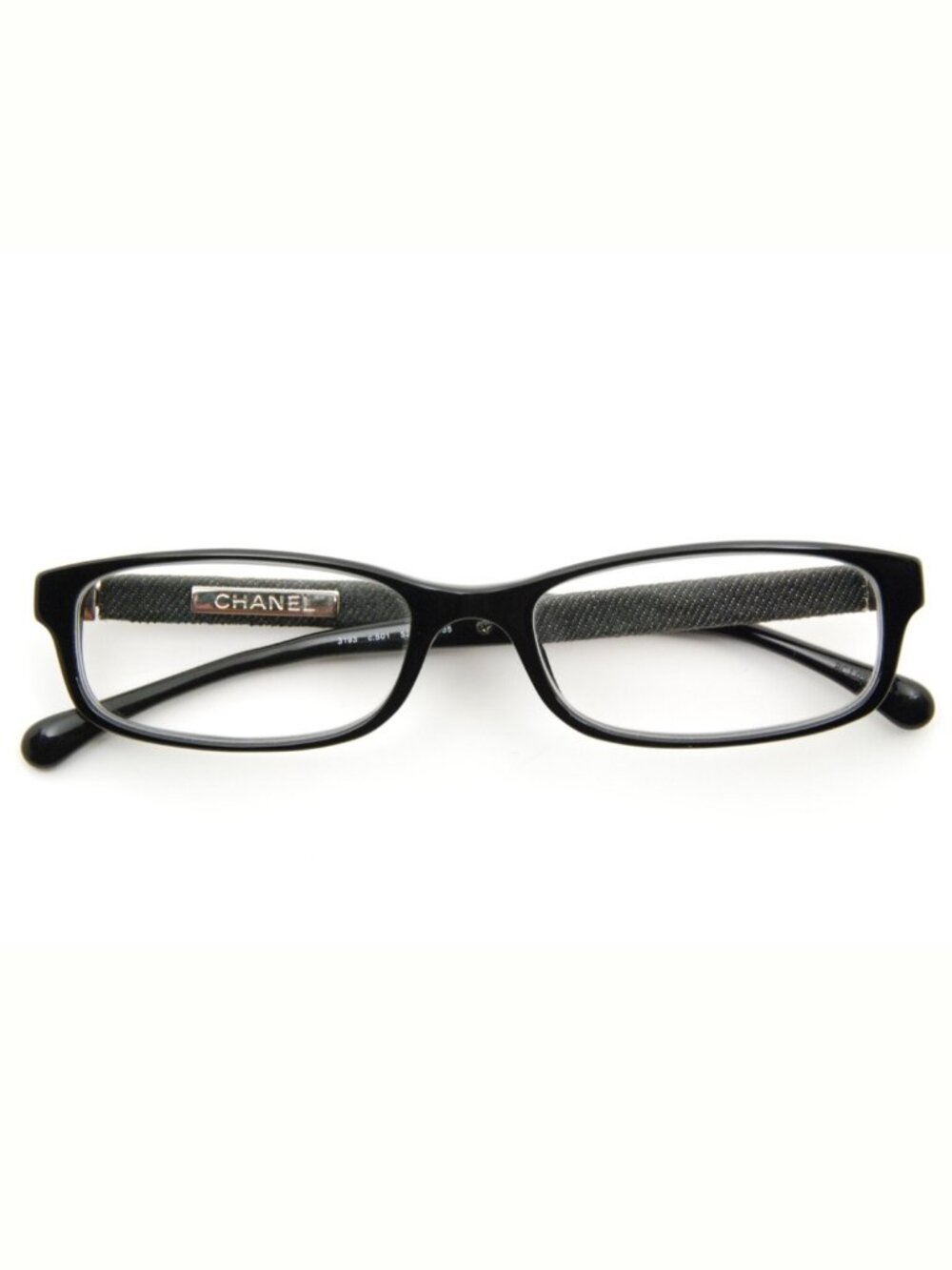 CHANEL 3193 Eyeglasses Black Denim CC Logo 53mm Rectangular Optical Frames Italy - Picture 5 of 12